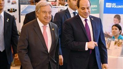 جوتيريش: نقدر دور الرئيس السيسي فى دعم أمن واستقرار المنطقة - الخليج الان