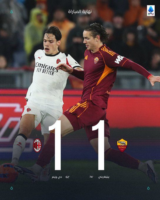 روما ضد ميلان.. تعادل إيجابي يحسم قمة الأولمبيكو في الدوري الإيطالي - الخليج الان
