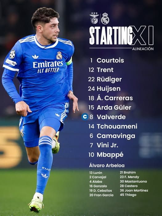 بنفيكا ضد الريال.. تشكيل ريال مدريد الرسمي ضد بنفيكا في دوري أبطال أوروبا - الخليج الان