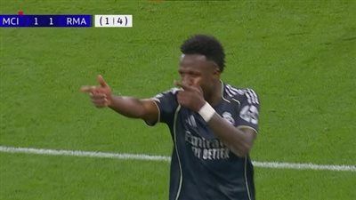 مان سيتي ضد الريال.. فينيسيوس جونيور يسجل الهدف الثاني لـ ريال مدريد في مرمى مانشستر سيتي بدوري أبطال أوروبا - الخليج الان