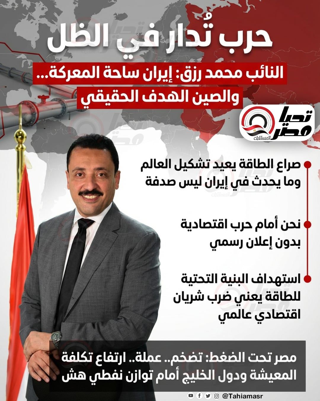 النائب محمد رزق: حرب تُدار في الظل: إيران ساحة المعركة… والصين الهدف الحقيقي - الخليج الان