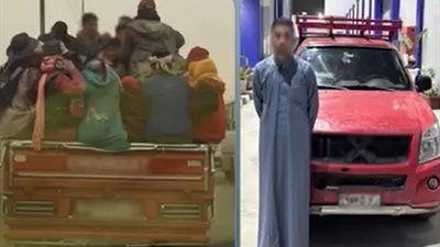 عمال مزرعة.. القبض على سائق سمح لعدد من الأشخاص بالجلوس بالصندوق الخلفى - الخليج الان