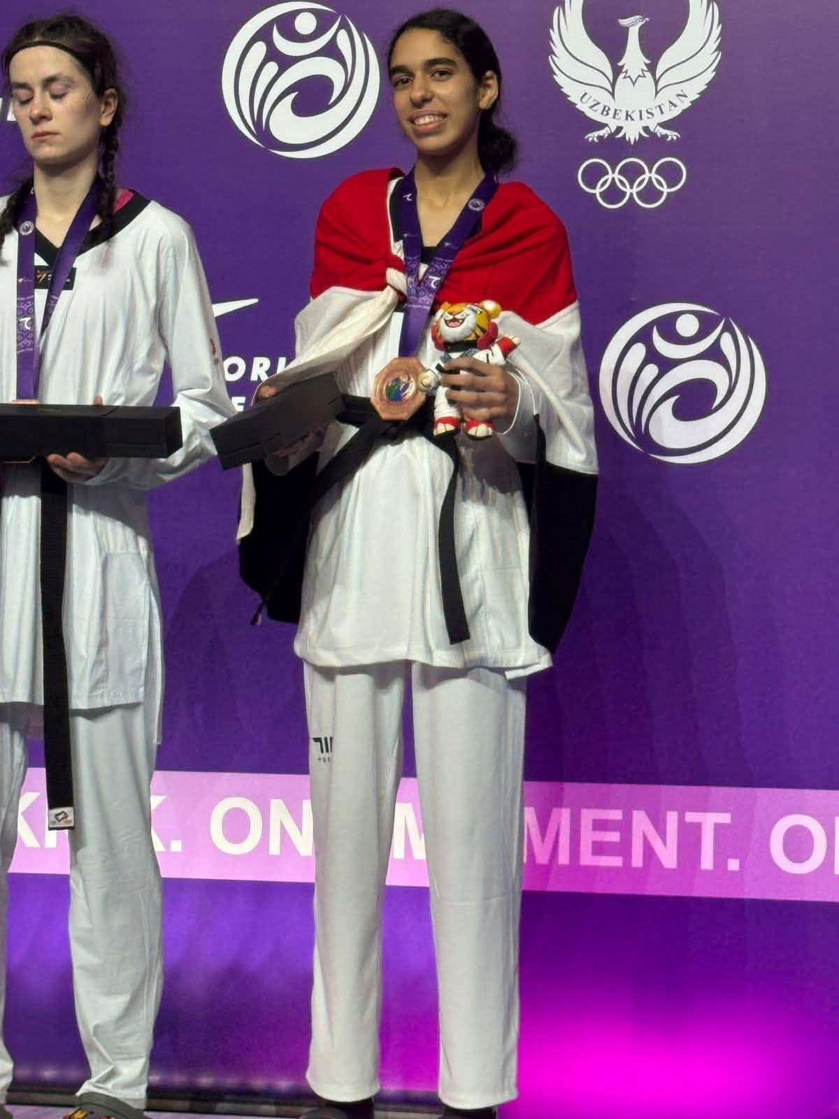 حلا هاني تضيف الميدالية البرونزية الثانية لمصر في بطولة العالم للتايكوندو للشباب بأوزبكستان - الخليج الان