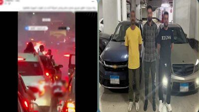 احتفالا بزفافه.. ضبط عريس وصديقيه أشعلوا الألعاب النارية وعطلوا المرور بصلاح سالم - الخليج الان