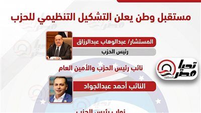 برئاسة المستشار عبد الوهاب عبد الرازق.. مستقبل وطن يعلن التشكيل التنظيمي للحزب - الخليج الان