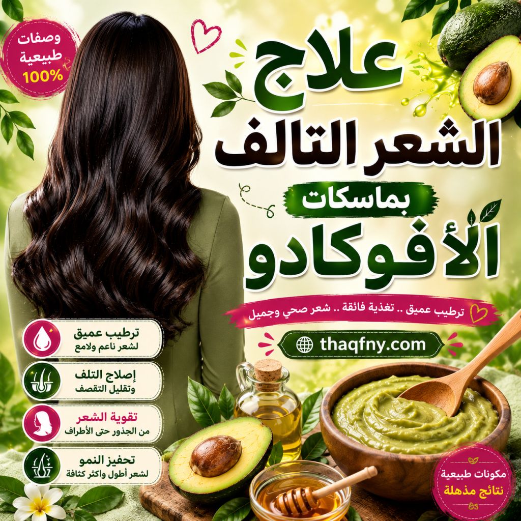 علاج الشعر التالف بماسكات الأفوكادو المعجزة