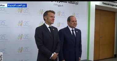 خلال افتتاح المقر الجديد لجامعة سنجور.. الرئيس السيسي والرئيس الفرنسي يلتقطان صورًا تذكارية - الخليج الان