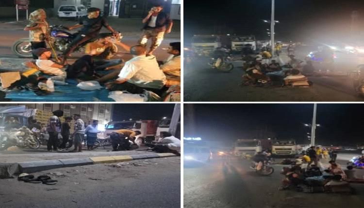 لحج.. احتياجات في صبر بلحج تسفر عن قطع الطريق الرئيس بين عدن _لحج اثر انقطاعات الكهرباء