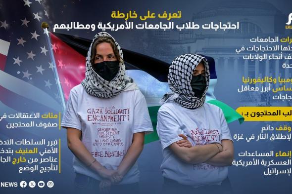 تعرَّف على خارطة احتجاجات طلاب الجامعات الأمريكية ومطالبهم (إنفوغراف)